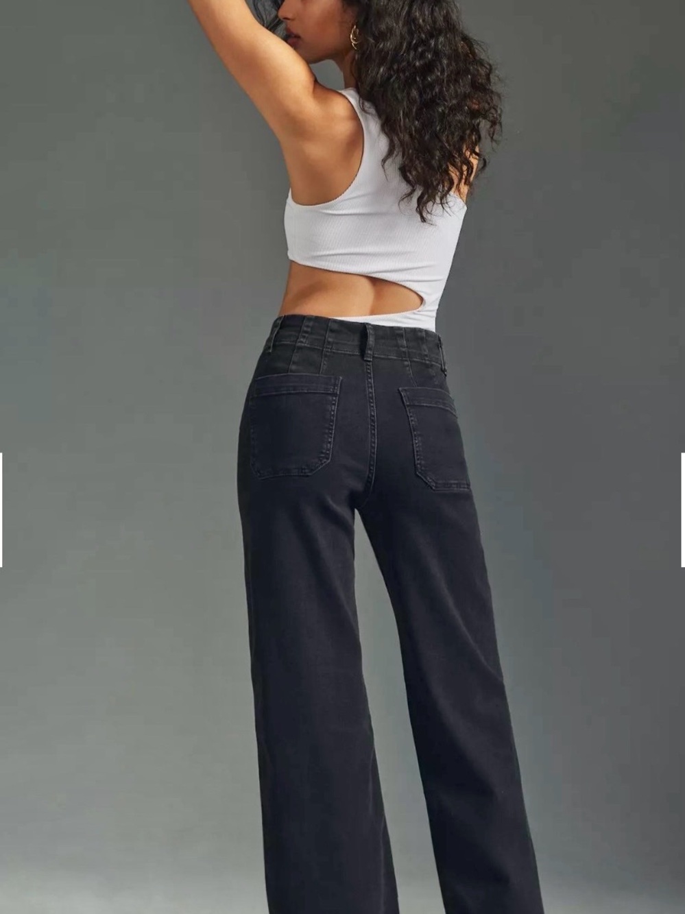 Pilcro washed black wide leg high rise jeans by Anthropologie - size 26